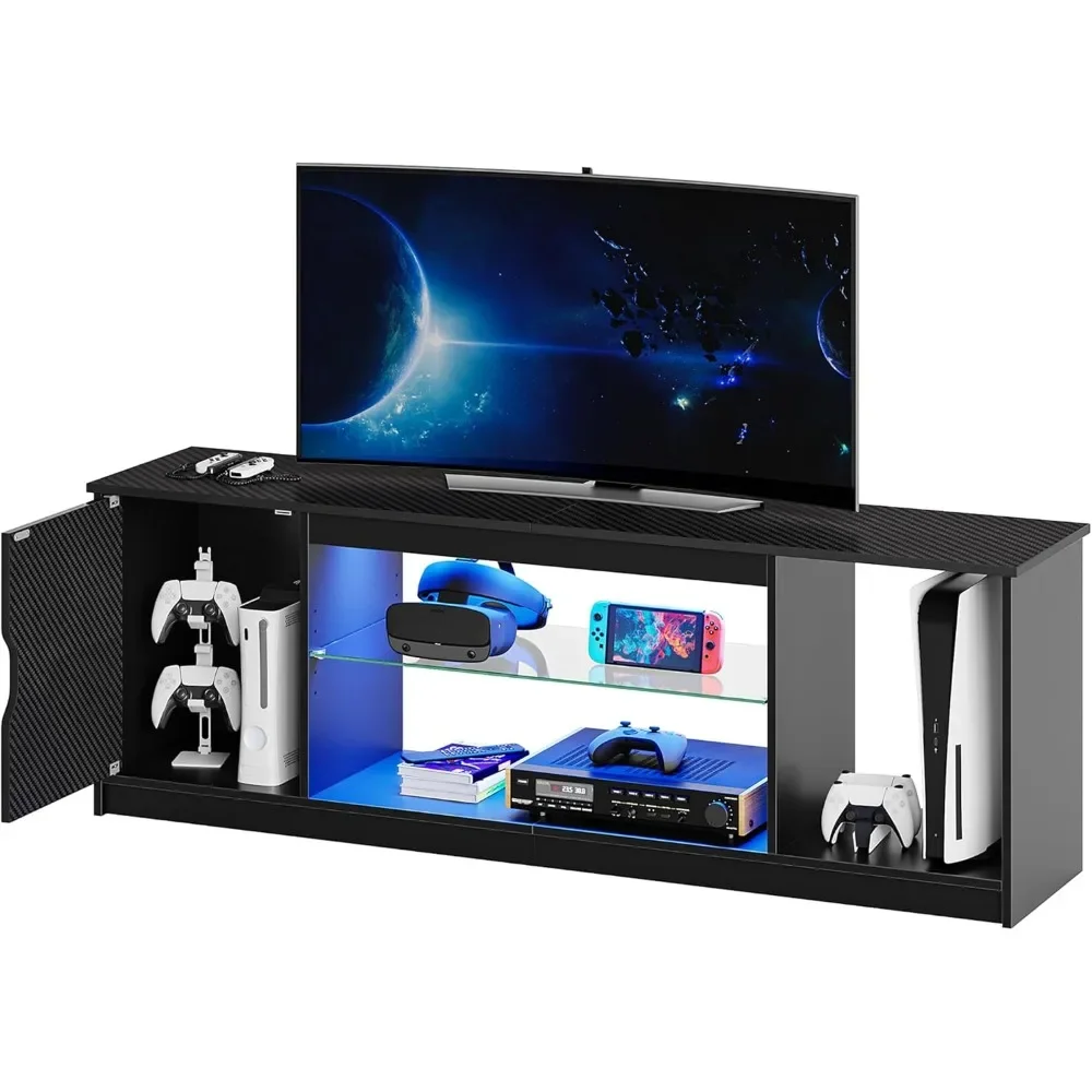 Gaming Console Tv Stand - Bestier Led Entertainment Center for PS5,