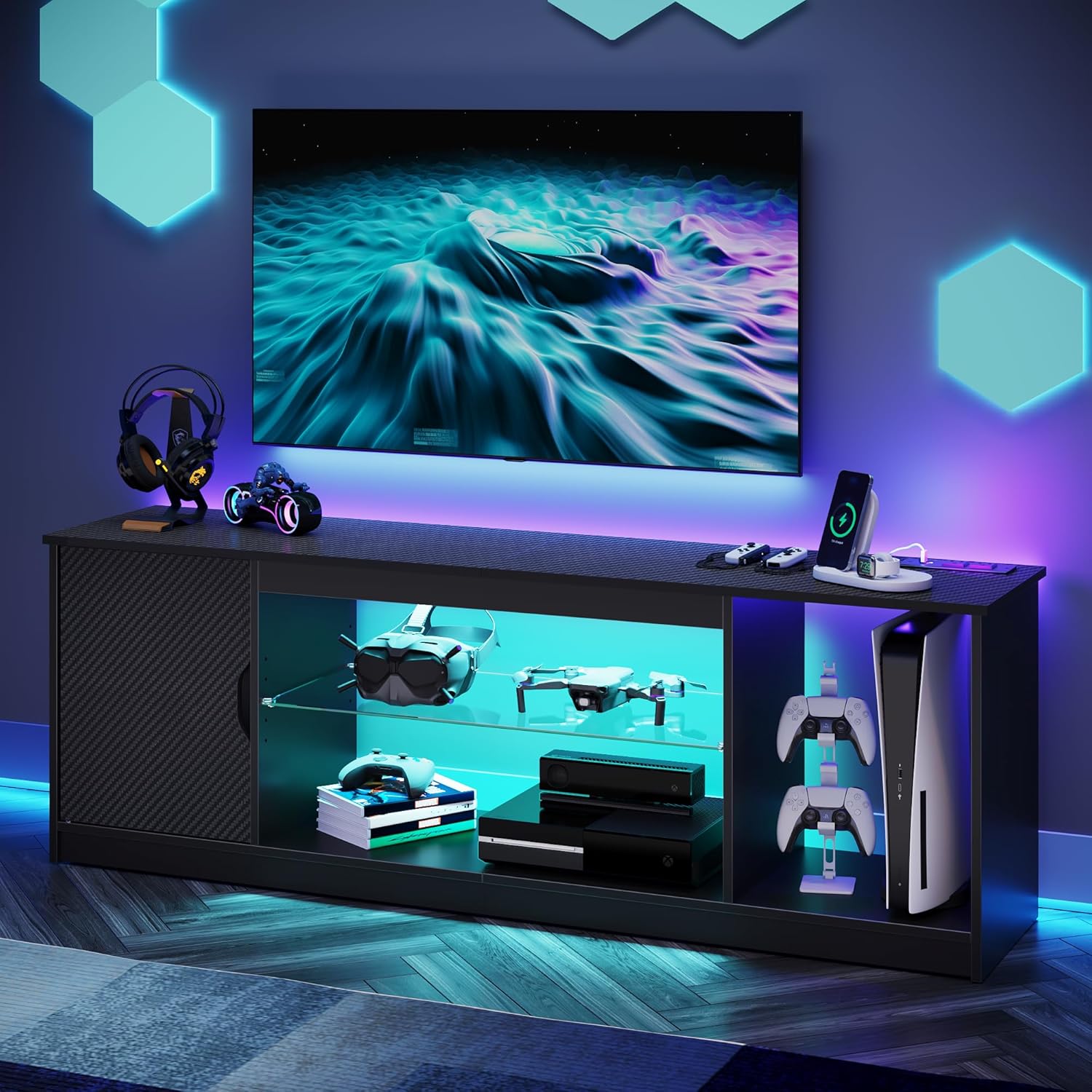 Gaming Console Tv Stand - TV Stand with Power Outlets Gaming