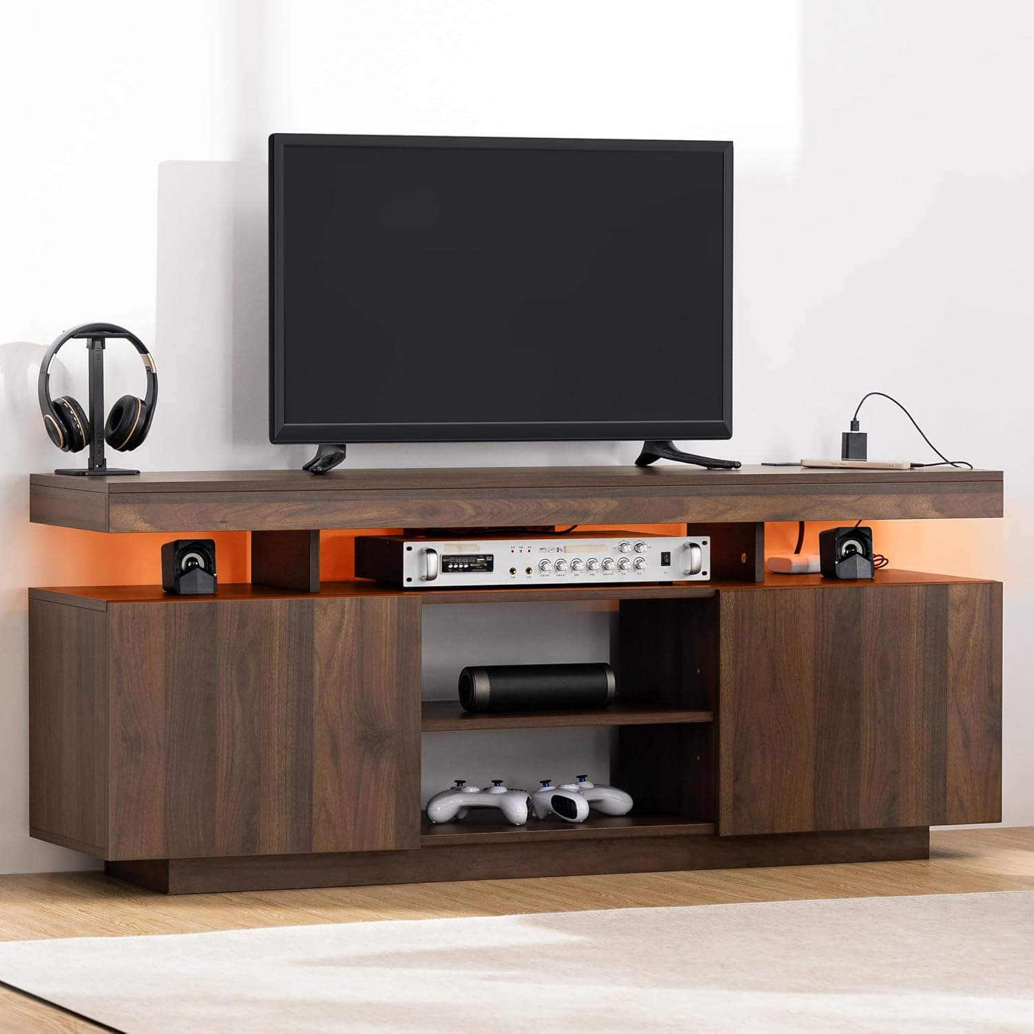 Gaming Console Tv Stand - LED TV Stand with Power Outlets