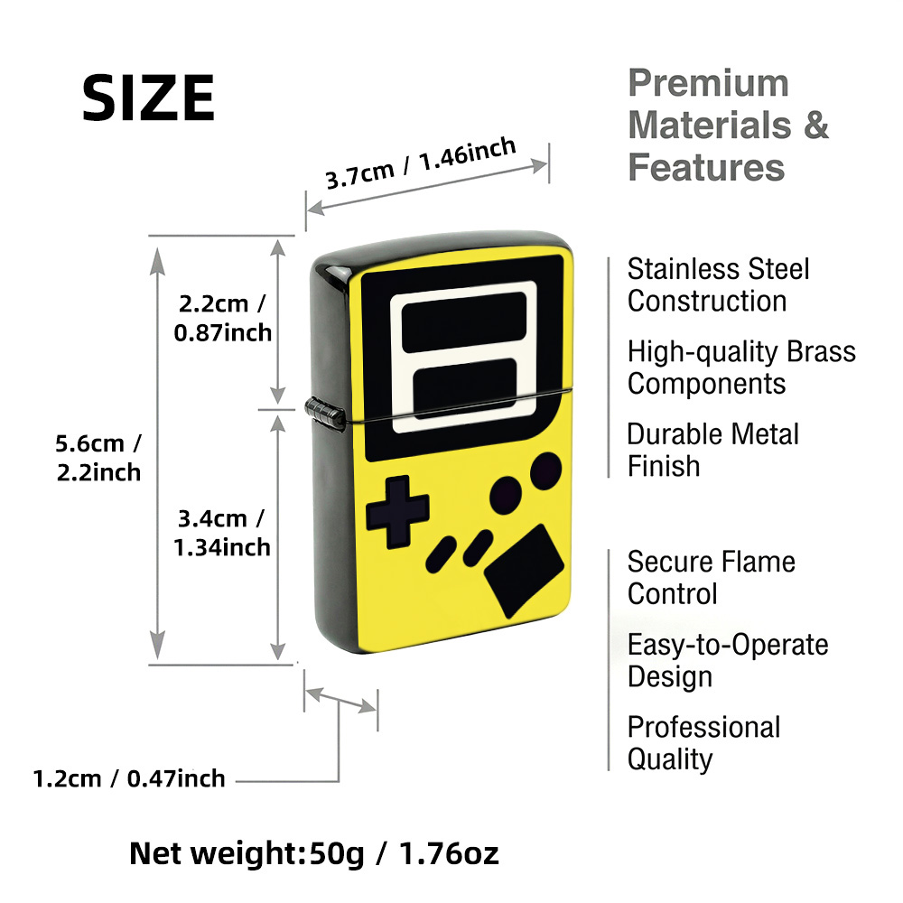 Retro gaming Flip Top Lighter  - đánh giá và giá Retro.Gaming Console Yellow