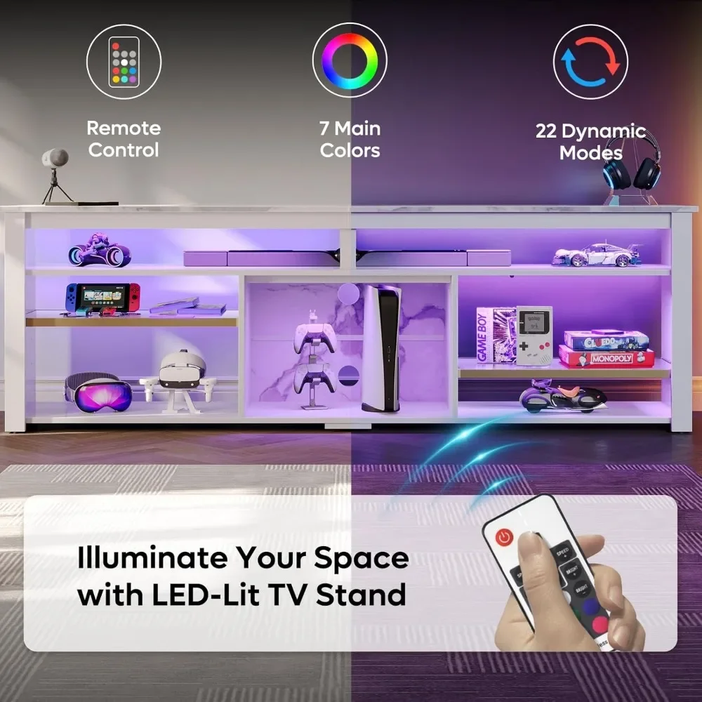 TV Stand for 75 inch TV, Tall  - đánh giá và giá Gaming Console Tv Stand
