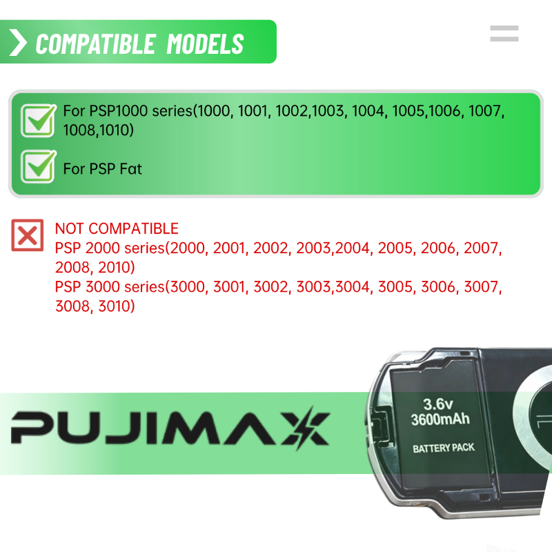 PUJIMAX 3600mAh 3.6V New Li-io - đánh giá và giá Gaming Console New