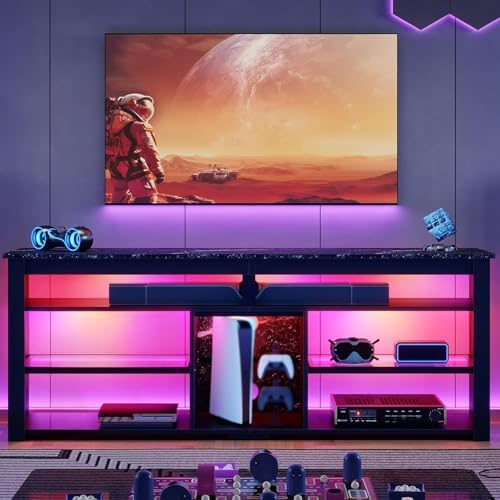 TV Stand for 70 inch TV, Tall  - đánh giá và giá Gaming Console Tv Stand