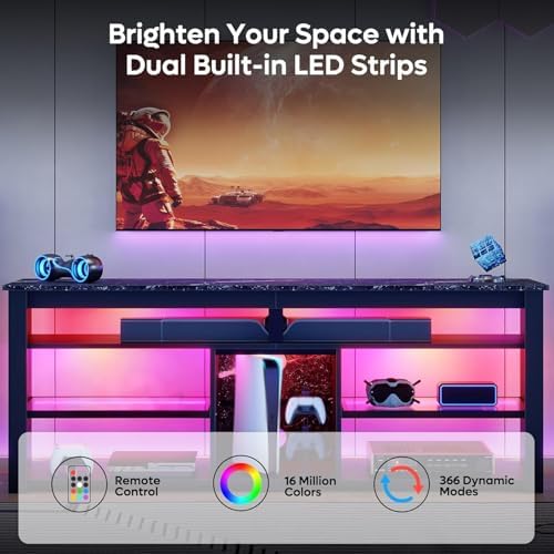 TV Stand for 70 inch TV, Tall  - đánh giá và giá Gaming Console Tv Stand