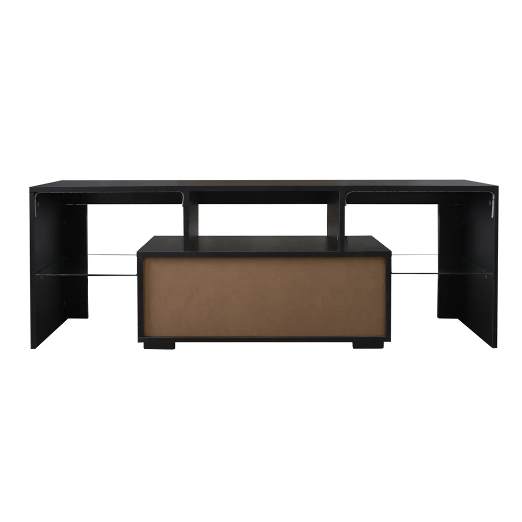 #Black TV Stand with LED RGB L - đánh giá và giá Gaming Console Tv Stand