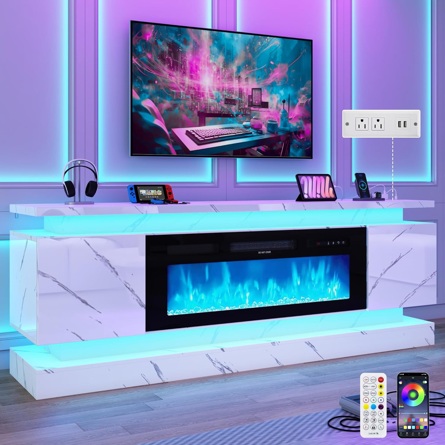 71IN LED TV Stands w/40 inch F - đánh giá và giá Gaming Console Tv Stand