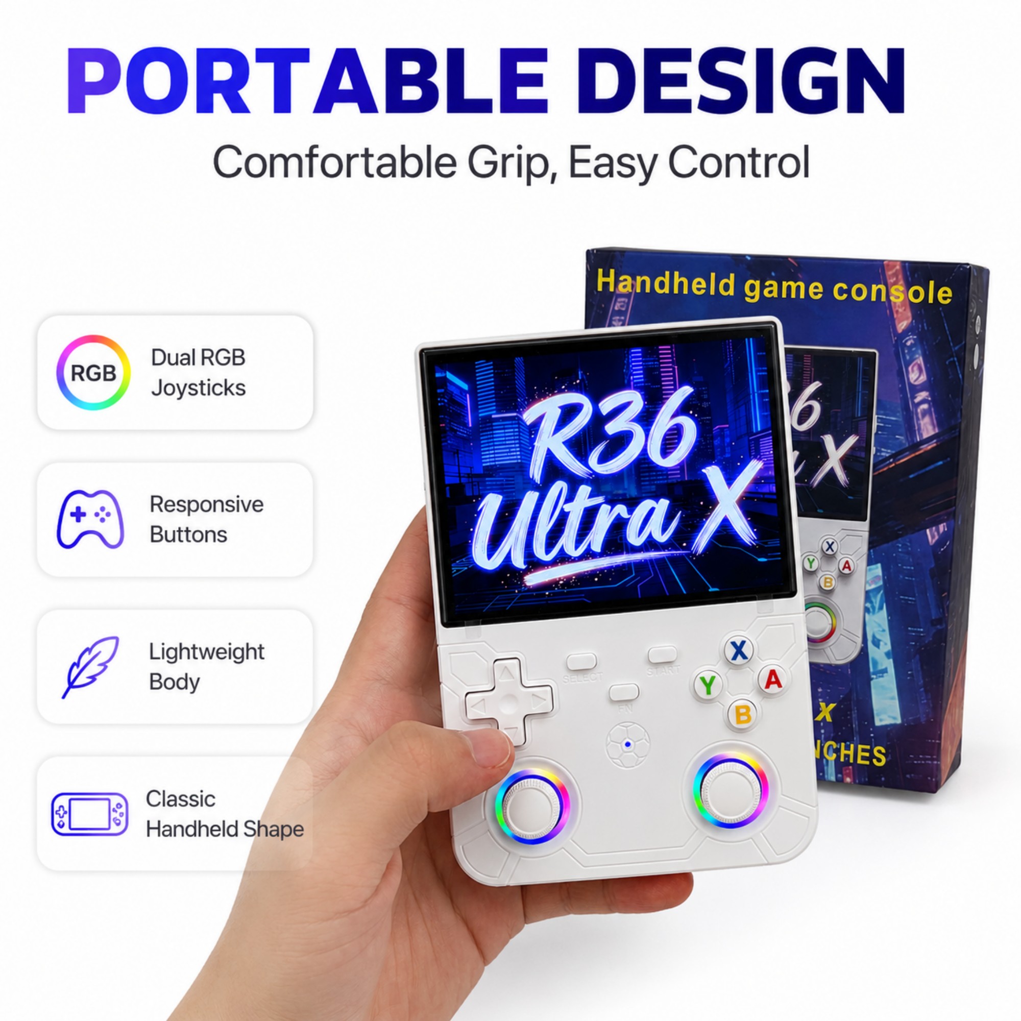 Retro Handheld Game Console R3 - đánh giá và giá Gaming Console R36 Ultra