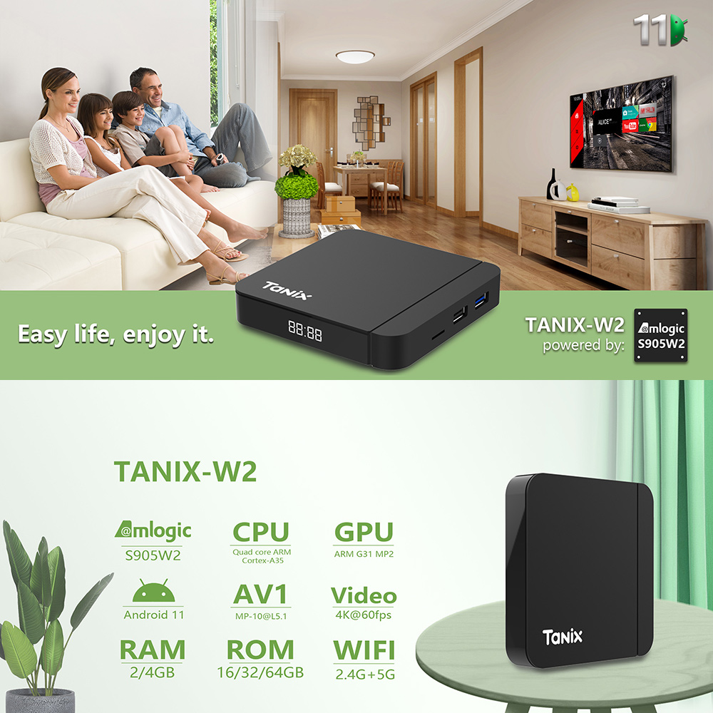 Tanix W2 Thông Minh TV Box And - đánh giá và giá Gaming Console Tv Stand