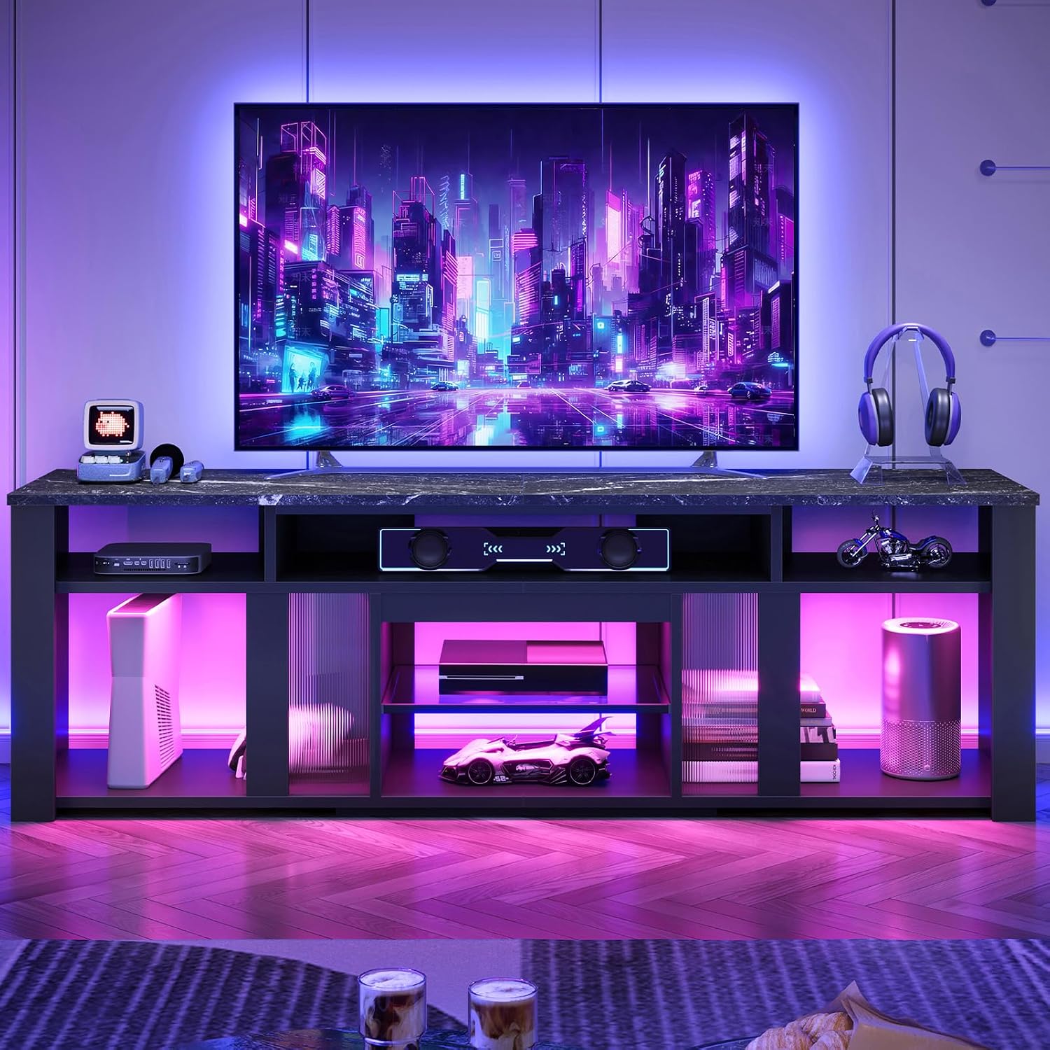 80 Inch TV Stand Entertainment - đánh giá và giá Gaming Console Tv Stand